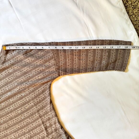 Express Taupe Sequins Mini Dress With 3/4 Sleeves Y2K 2000s Women's Size Small - Picture 7 of 8